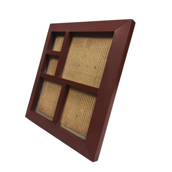 Wood Look Family Collage 5 Opening Table Top Photo Frame Smooth Beveled w Glass - Picture 3 of 7